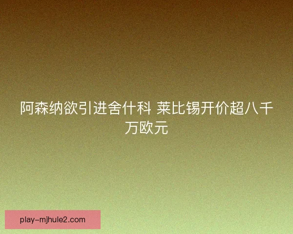 阿森纳欲引进舍什科 莱比锡开价超八千万欧元 阿森纳欲引进舍什科 莱比锡开价超八千万欧元